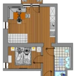 Grundriss Familienzimmer Bockhartsee für 4 Personen mit getrenntem Schlafzimmer und Gartenblick in Bad Gastein